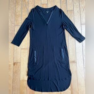 RUDSAK Black Tunic Dress with Leather Accents Size Small